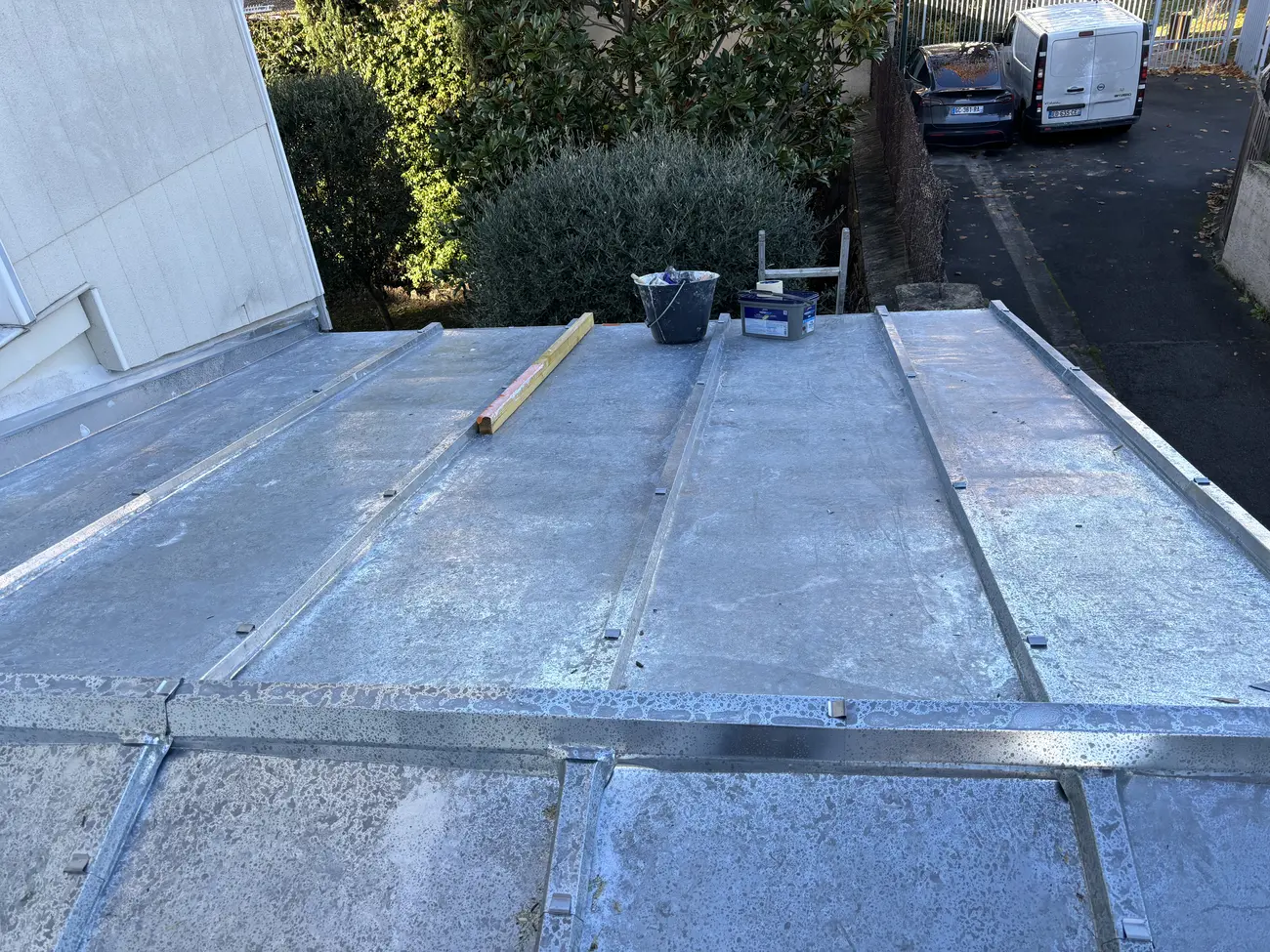 Terrasse zinc en cours — Toiture zinc