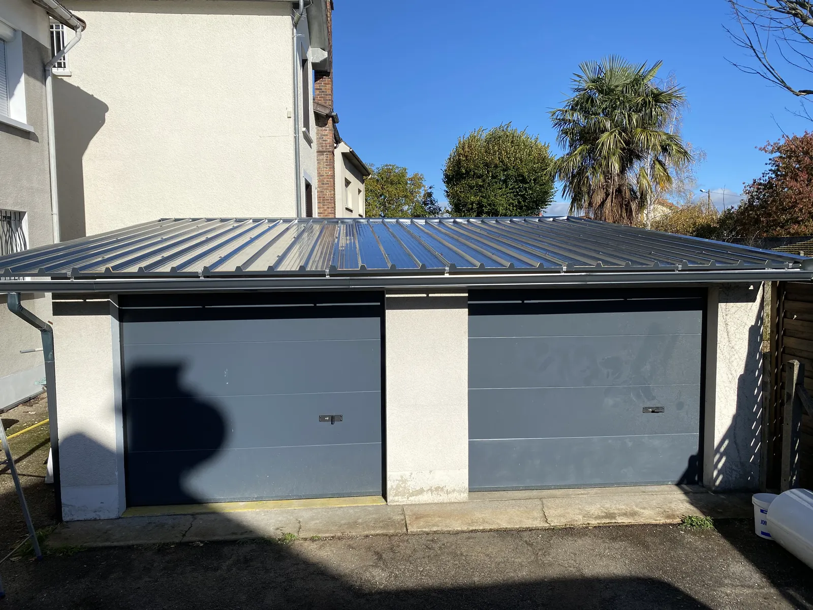 Toiture de garage en bac acier — Toiture zinc